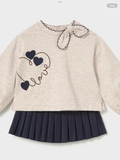 Avelorie Baby Heart Jumper and Pleated Skirt Set 0826826