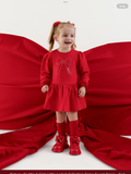Avelorie Baby Girls Little Locket Collection Esme Sweat Dress - Red 0826834