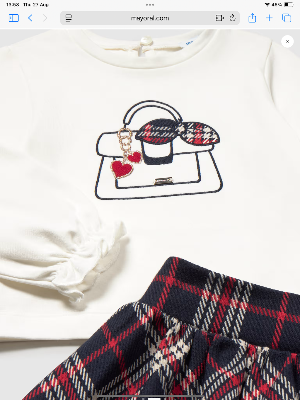 Avelorie Baby check skirt and t-shirt set  0826835