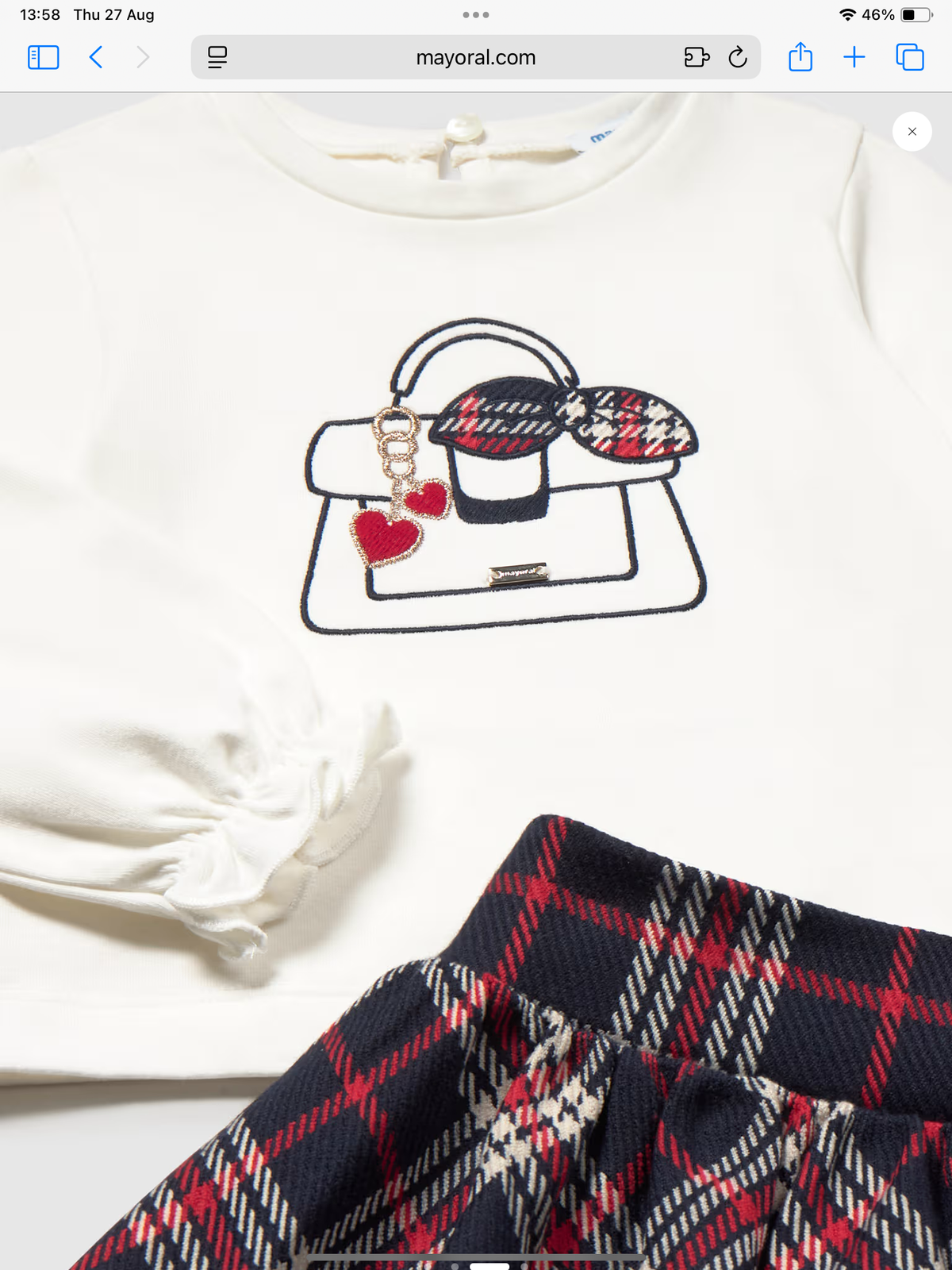 Avelorie Baby check skirt and t-shirt set  0826835