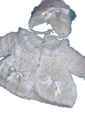 Crotched cardigan and bonnet 0926838