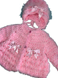 Hand crocheted cardigan and bonnet 0926837