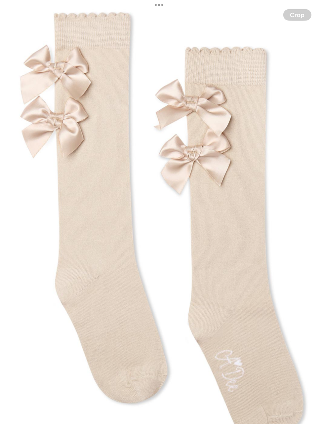 Avelorie Baby Eau De Avelorie Baby Ariel Bow Knee High Socks - Stone Beige 0926859