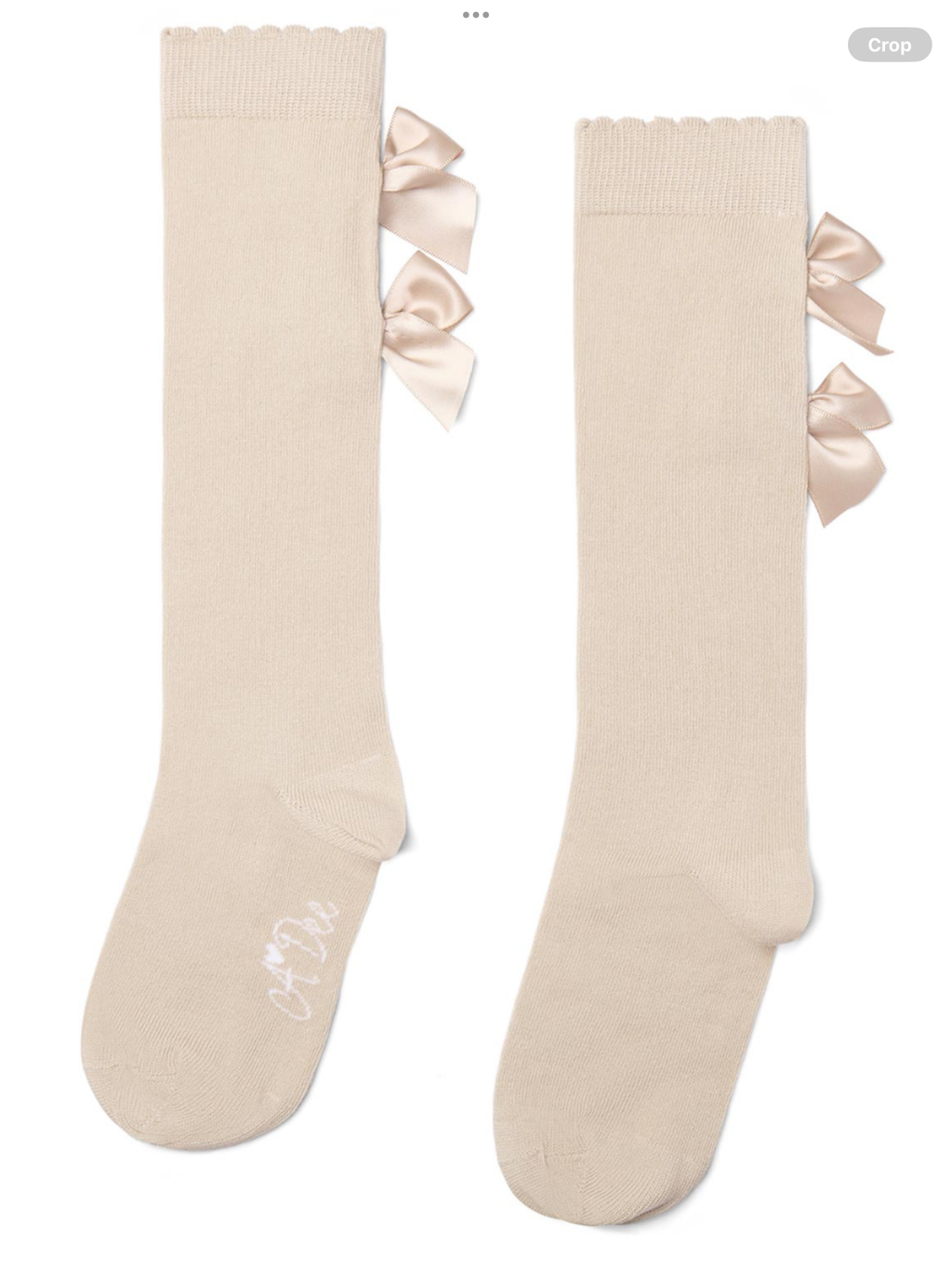 Avelorie Baby Eau De Avelorie Baby Ariel Bow Knee High Socks - Stone Beige 0926859