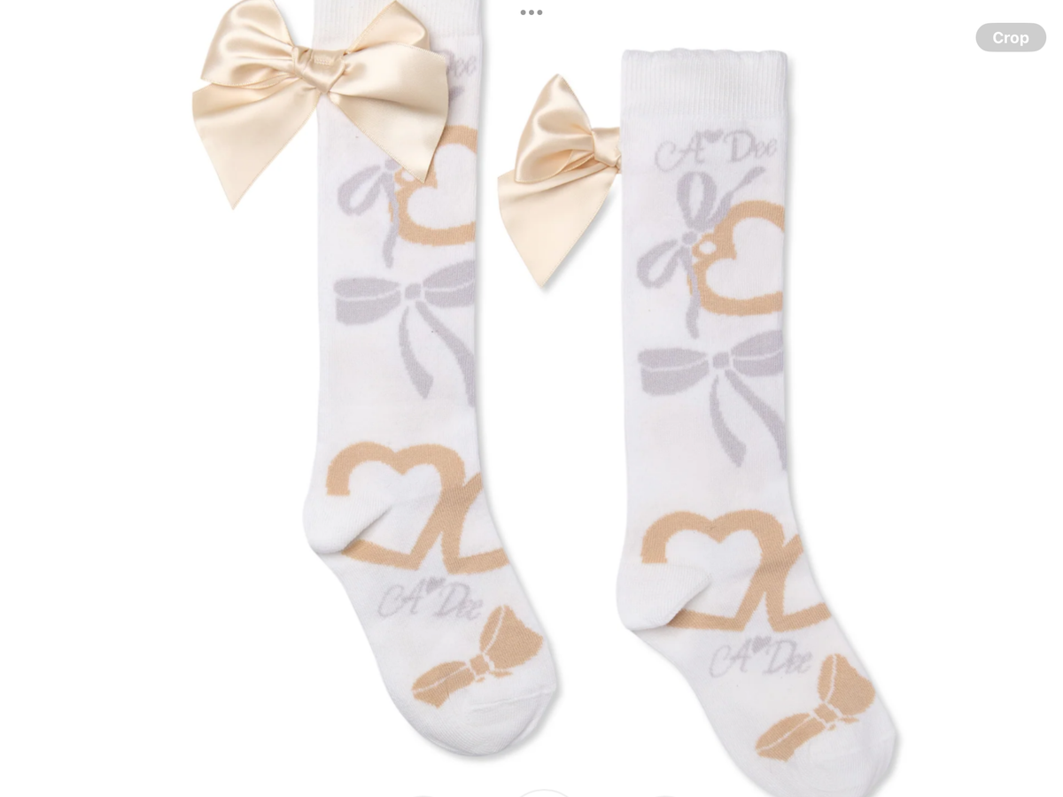 Avelorie Baby White Alessandra Knee High Socks 0926861