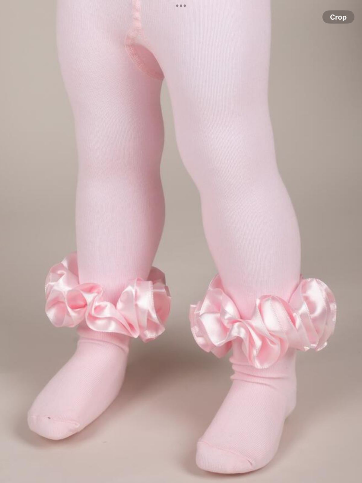Avelorie Baby Satin Ribbon Ruffle Ankle Tights - Pink 0926868