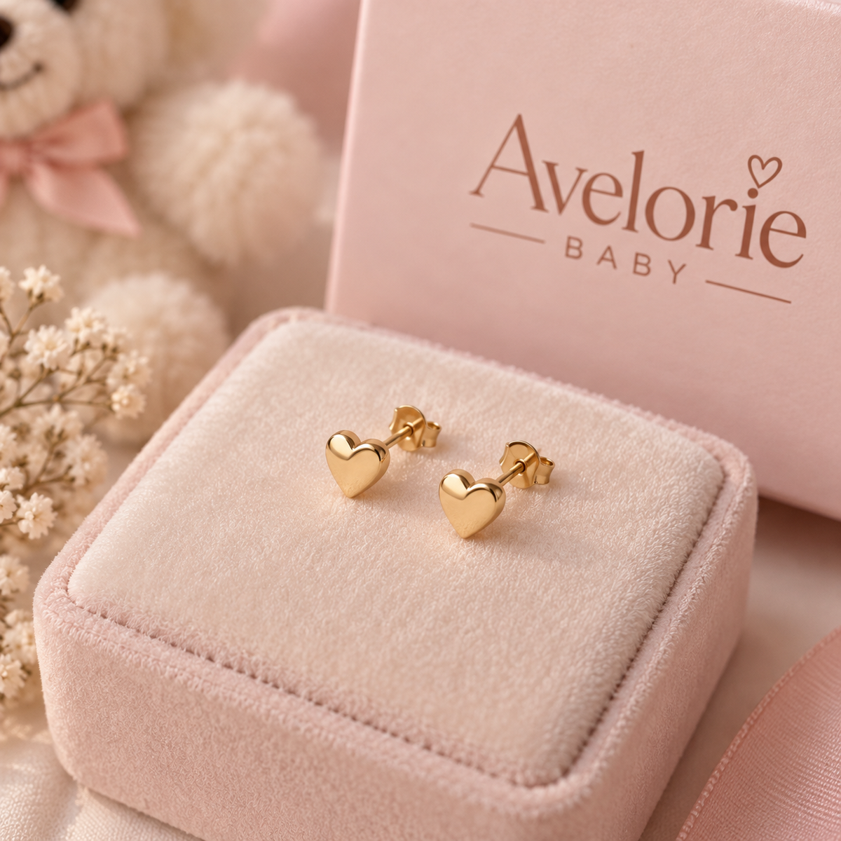 Avelorie Baby – Tiny Heart Stainless Steel Earrings